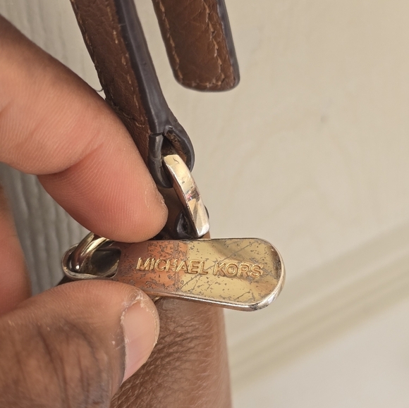 Michael Kors Leather Crossbody Bag Women's Brown Pebble Tassels Logo Small - Picture 11 of 16